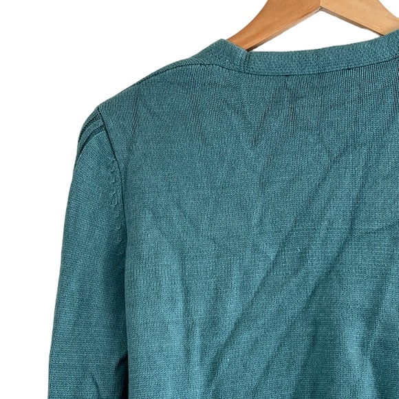 Broadway 38 | Mint green stretch fitted knit cardigan sweater size small - Picture 9 of 10